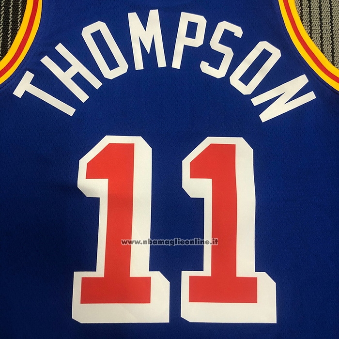 Maglia Golden State Warriors Klay Thompson #11 75th Anniversary Blu